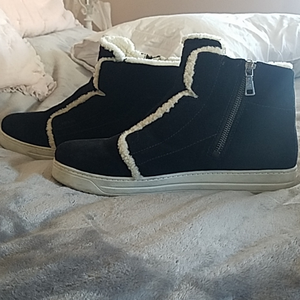 Women's black suede ankle boots - Picture 3 of 7